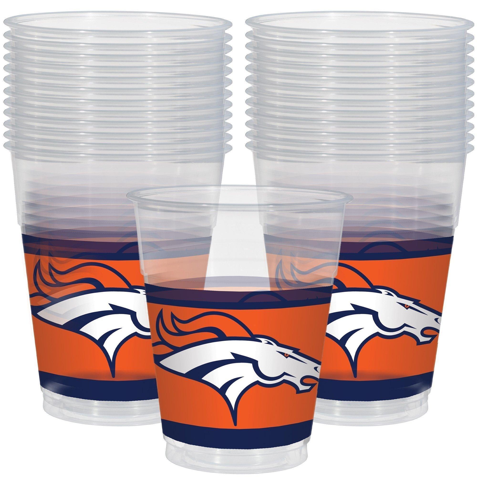 Denver Broncos Party Supplies Pack for 18 Guests - Kit Includes Plates, Napkins, Table Cover, Cups, Cutlery, Serving Bowl, Banner Decoration & Centerpiece